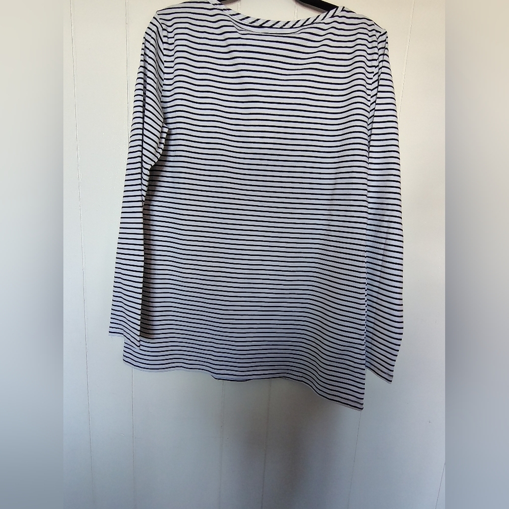 Angel Maternity Striped Black and White Women's Top Size L - Picture 2 of 9